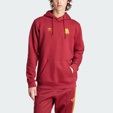 Bluza z kapturem AS Roma Essentials Trefoil Czerwony