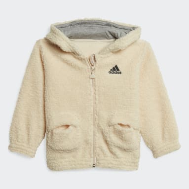 Kinder Sportswear Hooded Teddy Fleece Jogginganzug – Genderneutral Beige