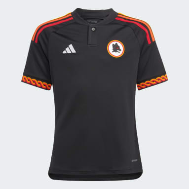 Camisola do Terceiro Equipamento 23/24 da AS Roma – Criança Preto Criança Futebol