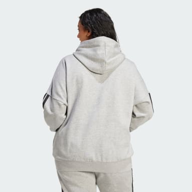 Essentials 3-Stripes Full-Zip Fleece Hoodie (Plus Size)
