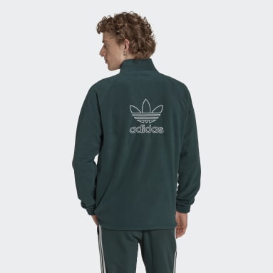 Muži Originals zelená Bunda Adicolor Classics Trefoil Teddy Fleece