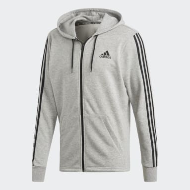 Men Sportswear Grey Must Haves 3-Stripes French Terry Hoodie