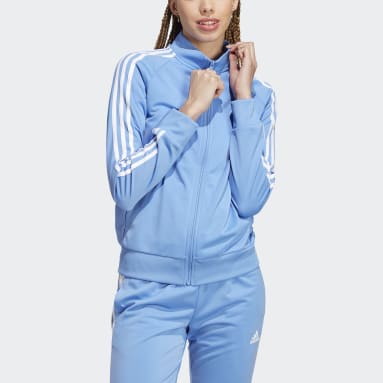 Veste de survêtement Primegreen Essentials Warm-Up Slim 3-Stripes Bleu Femmes Sportswear