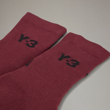 Y-3 Burgundy Y-3 Crew Socks