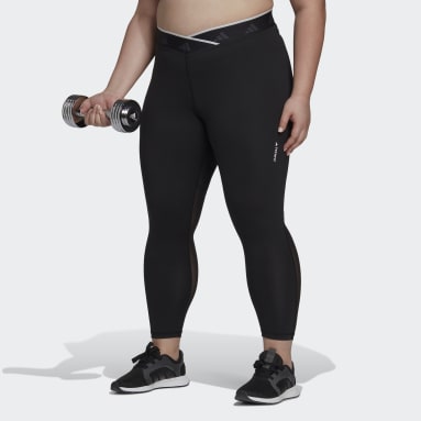 Women Training Black Techfit V-Shaped Elastic 7/8 Leggings (Plus Size)