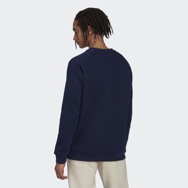 Men's Originals Blue Adicolor Essentials Trefoil Crewneck Sweatshirt