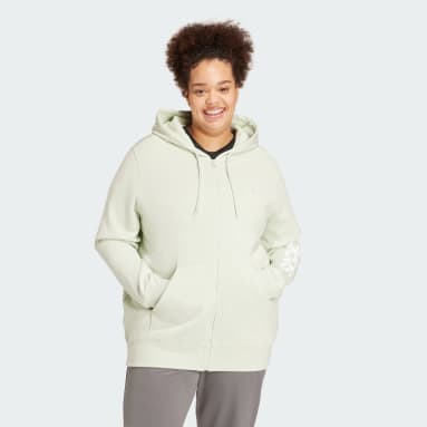 Veste à capuche entièrement zippée en molleton Essentials Linear (Grandes tailles)