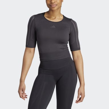 Camiseta Aeroknit Negro Mujer Gimnasio Y Entrenamiento