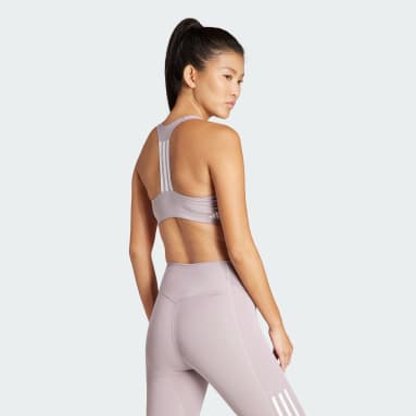 Sujetador Powerimpact Training Medium-Support 3 bandas Violeta Mujer Gimnasio Y Entrenamiento