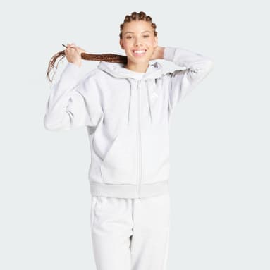 Veste à capuche molleton entièrement zippée 3 bandes Essentials