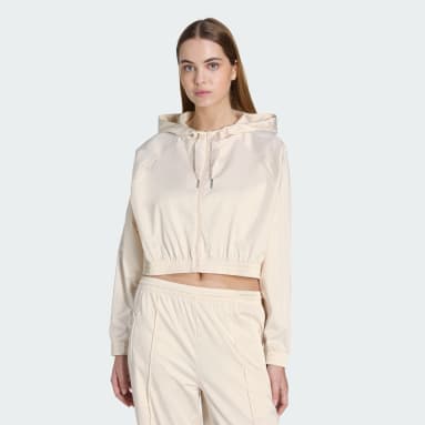 MIKINA S KAPUCŇOU PEARL CROPPED ZIP