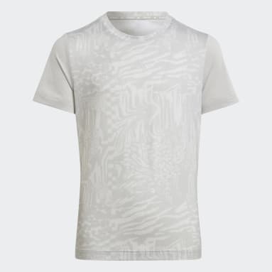 AEROREADY 3-Stripes Allover Print T-skjorte, barn Hvit