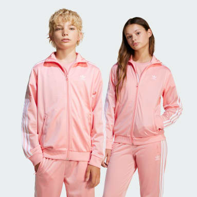 Mens pink adidas tracksuit top