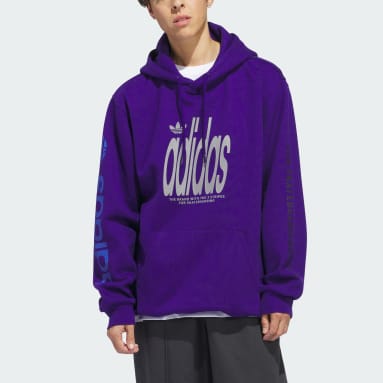 adidas Long Sleeve Cozy Furry Pullover Hoodie - Purple