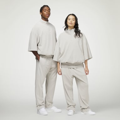 Basketball Grey adidas Basketball Velour 1/2-Zip Sweatshirt