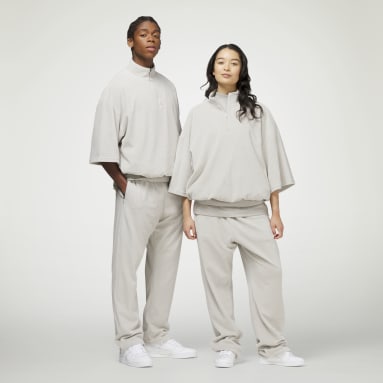 Basketbal šedá Mikina adidas Basketball Velour 1/2 Zip