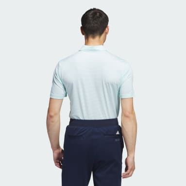 Men Golf Turquoise Ottoman Stripe Golf Polo Shirt
