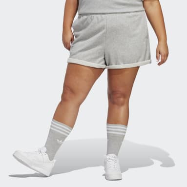 Women's Originals Grey Adicolor Essentials French Terry Shorts (Plus Size)