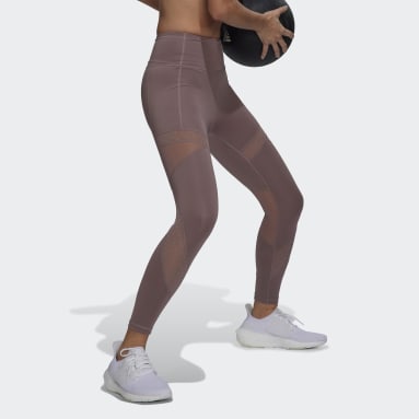 Dames Fitness En Training paars adidas Circuit High-Waisted 7/8 Mesh Legging