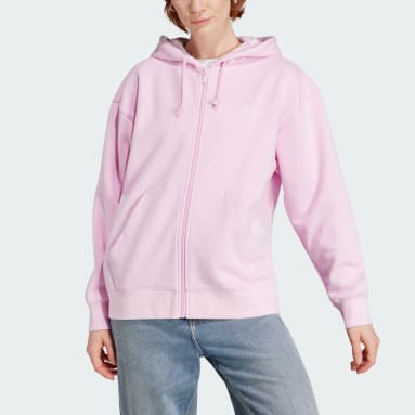 Bluza z kapturem Essentials Full-Zip Boyfriend Różowy