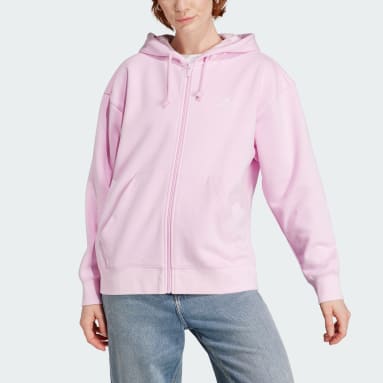 Kvinder Originals Pink Essentials Full-Zip Boyfriend hættetrøje