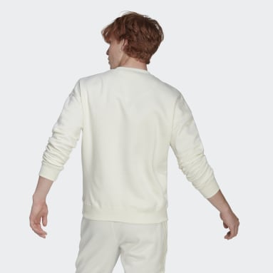 Sweat-shirt ras-du-cou en molleton Blanc Hommes Sportswear