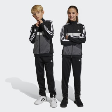 Kinder Sportswear Essentials 3-Streifen Tiberio Trainingsanzug Schwarz