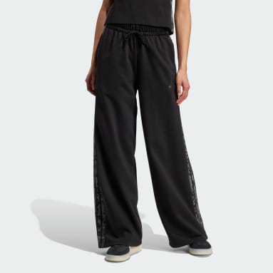 Animal Print 3-Stripes Open Hem Pants