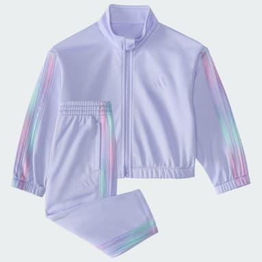 Two-Piece Long Sleeve Printed 3-Stripes Fashion Tricot Jacket Set