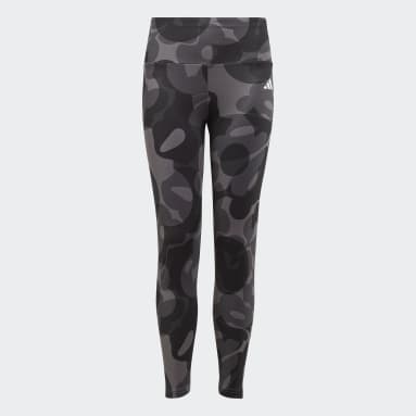 Mädchen Fitness & Training Essentials AEROREADY Seasonal Print Kids High-Waist 7/8-Leggings Schwarz