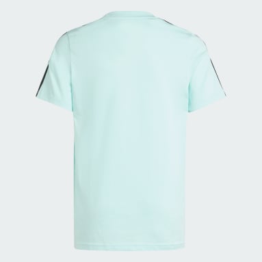 Camiseta Essentials 3 Rayas Algodón Turquesa Niño Sportswear