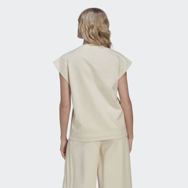 Camiseta Adicolor Contempo Chunky 3 bandas Beige Mujer Originals