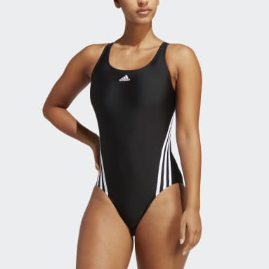 Frauen Sportswear adidas 3-Streifen Badeanzug Schwarz