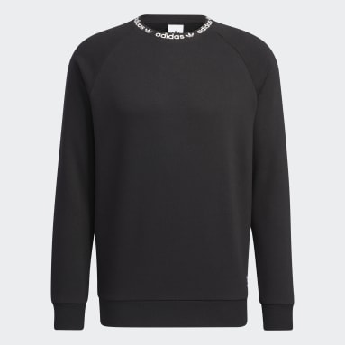 Adidas originals linear fleece crew sweatshirt sales