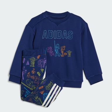 Infants Sportswear สีน้ำเงิน ชุดเสื้อคอกลมและกางเกงจ็อกเกอร์เจไดรุ่นเยาว์ adidas x Star Wars