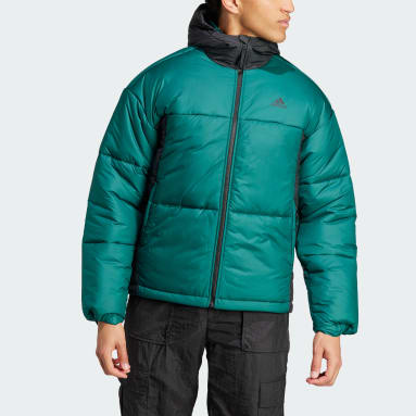 Men Sportswear Green BSC 3-Stripes Puffy Hooded Jacket