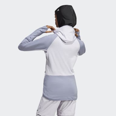 Terrex Tech Flooce Hooded Hiking Fleece Jacket Fioletowy