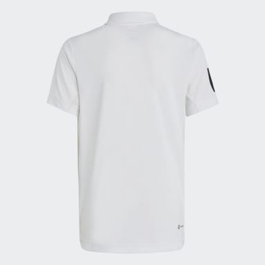 Boys Tennis White Club Tennis 3-Stripes Polo Shirt