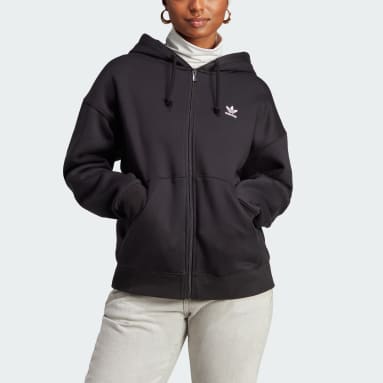 Veste à capuche entièrement zippée Essentials Boyfriend noir Femmes Originals