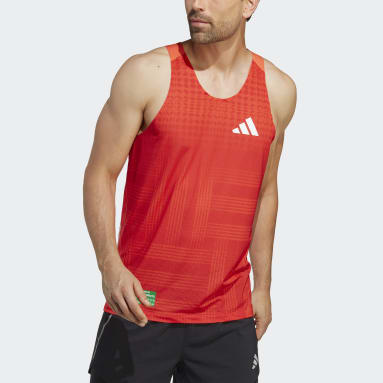 Camisola de Alças Adizero Rhonex Kipruto Laranja Homem Running