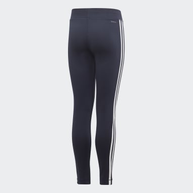 Girls Gym & Training Blue Equip 3-Stripes Tights
