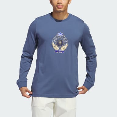 Men Golf Blue Go-To Crest Graphic Long Sleeve Tee