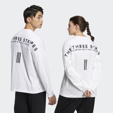 Gym & Training White 루즈 핏 헤비 긴팔 티