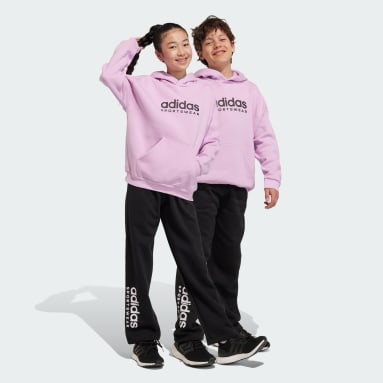 adidas Kids Kids Black & Pink Woven Track Pants adidas