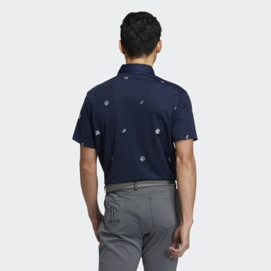 Men Golf Blue Play Green Monogram Polo Shirt