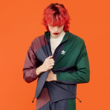 Campera Adicolor Colorblock Azul Hombre Originals