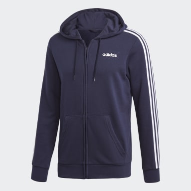 Casaca Deportiva Essentials 3 Tiras Azul Hombre Sportswear