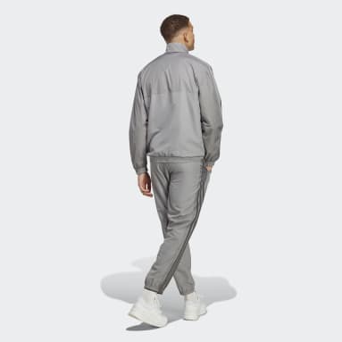 Men Sportswear Grey 1/4 Zip Woven Track Suit