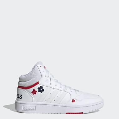 Zapatillas de Básquetbol Lifestyle Hoops 3.0 Classic Corte Medio Blanco Mujer Sportswear