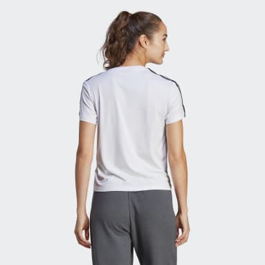 ผู้หญิง Gym & Training สีขาว เสื้อยืด AEROREADY Train Essentials 3-Stripes